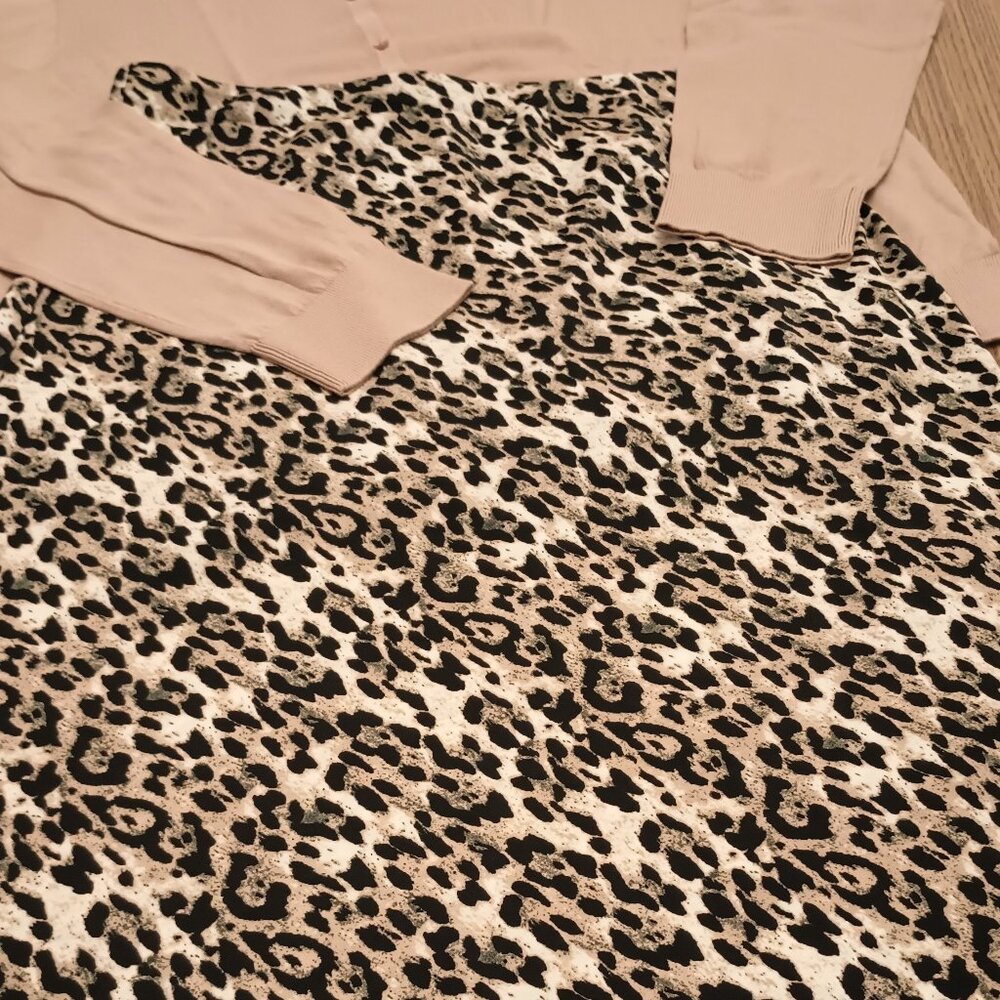 Oat New York Size XL Animal Print Midi Slip Skirt (NWT)
